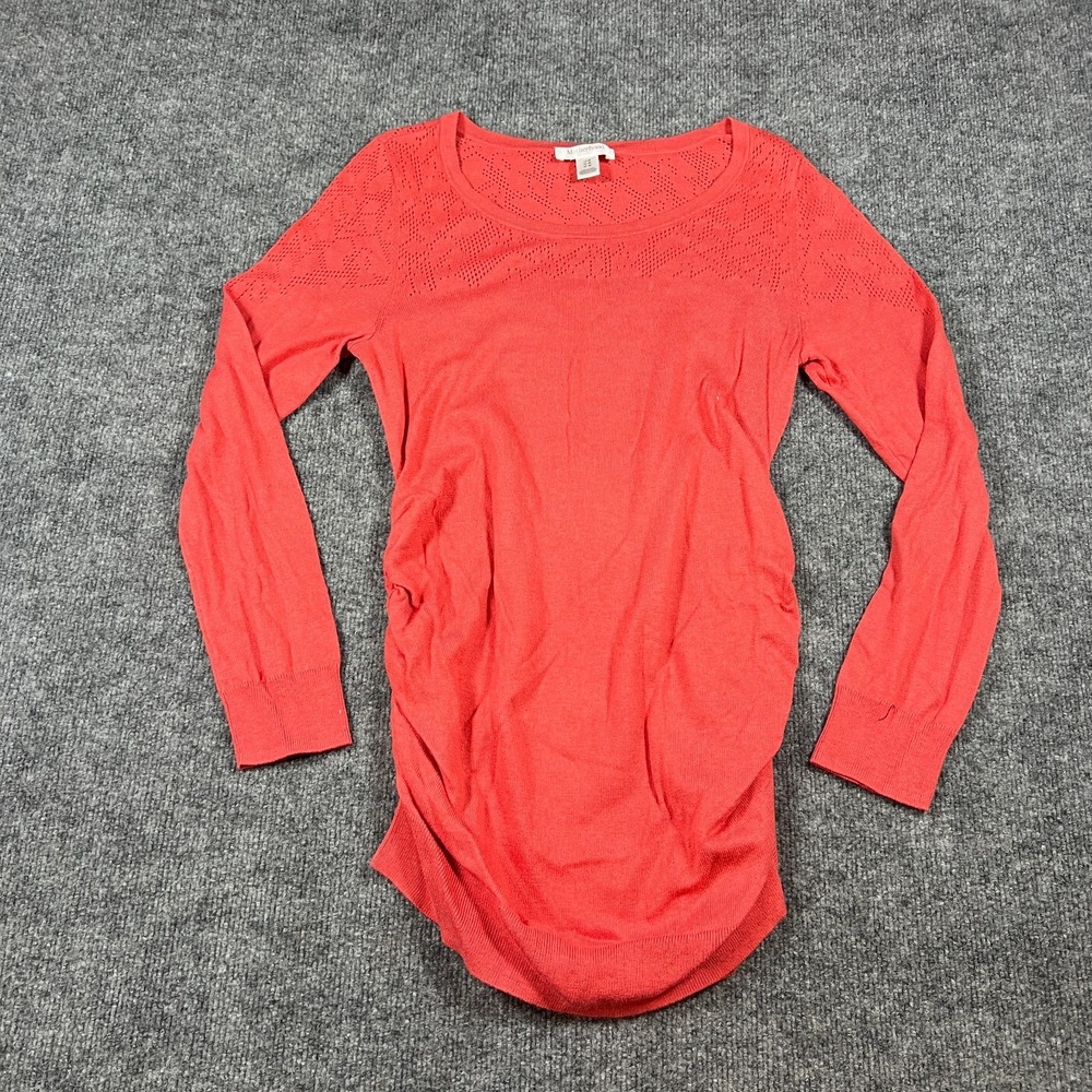 Motherhood Maternity Ruched Sweater Womens Medium Rust Scoop Neck Sleeveless